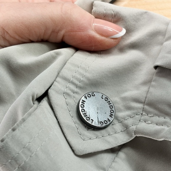 Vintage 90s London Fog Bomber Jacket Windbreaker Men XL Beige Tan Pockets Preppy - Picture 6 of 11